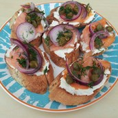 Smoked Salmon and Capers Bruschetta