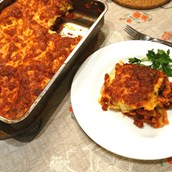 Zweifarbige Lasagne