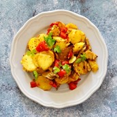 Картофи с чушки и гъби кладница
